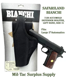 SAFARILAND BIANCHI 7120 ACCUMOLD DEFENDER HOLSTER, LH, Size 15, FITS 1911s - Picture 1 of 7