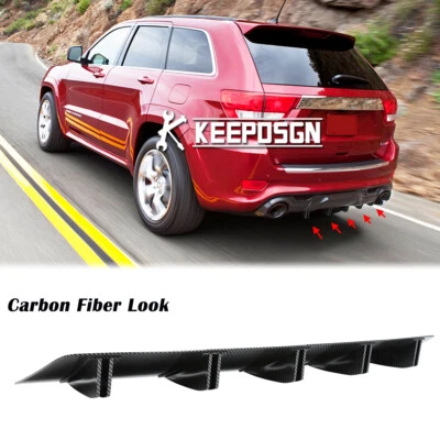 Alerón difusor de parachoques trasero de carbono aleta de tiburón para Jeep Grand Cherokee SRT8 Foto 1 de 4