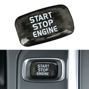 Autocollant bouton de démarrage d'arrêt du moteur en carbone pour Volvo V40 V60 S60L S60 XC60 S80L