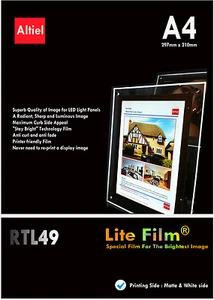 RTL49: A4 x 10s - Premium hintergrundbeleuchtetes Papier / hintergrundbeleuchtete Folie für LED Lichtpanels - Bild 1 von 6