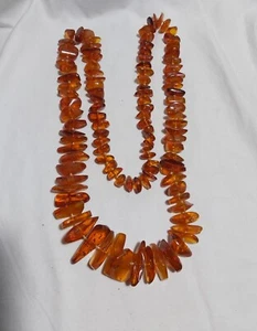 Vintage BALTIC Amber Egg Yellow Honey Cognac Beads necklace L86cm W119g - Bild 1 von 6