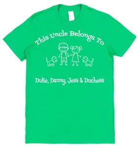 Personalised This Uncle Belongs To T-Shirt With Kids Dog Cat Names Niece Nephew - Picture 1 of 8