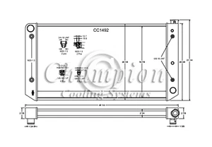 JR Champion 3 Row Radiator,Eng Oil Cooler for 1992 1993 GMC C3500 Diesel Eng - Bild 1 von 4