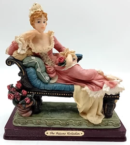 THE JULIANA COLLECTION - Lady on a Chaise Lounge With Roses on Wood Plinth - Picture 1 of 5