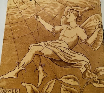Antiguo azulejo de cerámica de hadas telaraña de madera de cuña de 1882 sueño de noches de verano Foto 1 de 4