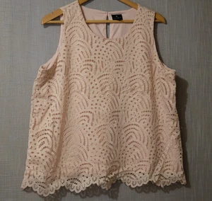 EUC Worthington Spitzen-Tanktop gefüttert rosa zierlich Damen PXL #A3-48 - Bild 1 von 8