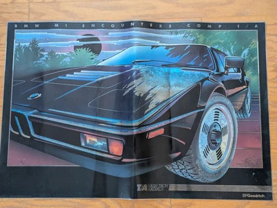1982 BMW M1 Mylar Comp T/A Alto Tech Radials B F Goodrich Coche Afiche 24 x 36 - Imagen 1 de 4