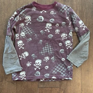 Faded Glory brand layered look skull design shirt boys size 6 - Picture 1 of 4