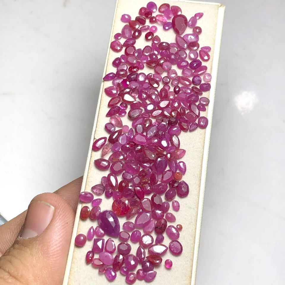 Natural Ruby Gemstone Mixed Shape Lot Untreated Loose Gemstones Wholesale 35 Ct - Image 1 of 4