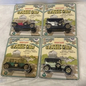 Die Cast Classic Car Complete Set: Rolls Royce, Prince Henry, Simplex, Peugeot. - Picture 1 of 8