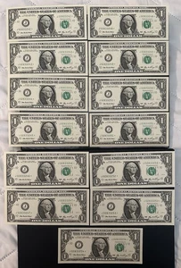 2006 $1 ⭐️Star Notes Lot J02833242–J02833254 Consecutive 13 UNC Rare Bills - Picture 1 of 5