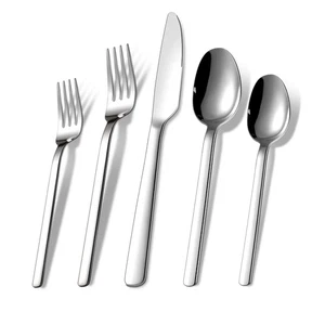 20 Piece Silverware Set Service for 4, Food-Grade Stainless Steel Flatware Se... - Picture 1 of 6