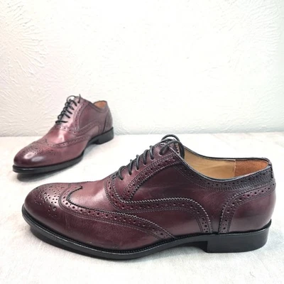 MERCANTI FIORENTINI Oxford Shoes Men Sz 10 Leather Preppy Wingtip Brogue Loafers - Image 1 of 4