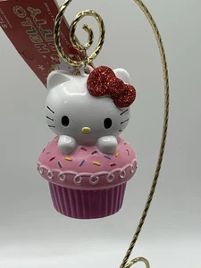 Hello Kitty Sanrio Cupcake Red Bow Christmas Ornament 2024 Kurt Adler New W/ Tag - Picture 1 of 17