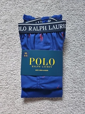 Kids / Boys Ralph Lauren Polo Pajama Set Shorts Blue & Red Size XS 4-5 NWT  - Image 1 of 4