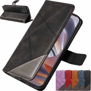 Splice Leather Card Wallet Phone Case For Motorola G56 G86 G15 G35 G55 G85 G05 - Picture 1 of 46