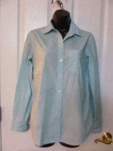 Banana Republic Womens Light Teal Button Up Blouse, Button Cuff Extra Small  XS - Picture 1 of 4