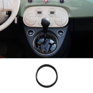 For Fiat 500 2012-15 Carbon Fiber Interior Automatic Gear Shift Ring Cover Trim - Picture 1 of 12