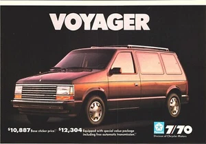 1988 Plymouth Voyager Print Ad - Division of Chrysler Motors - Picture 1 of 1
