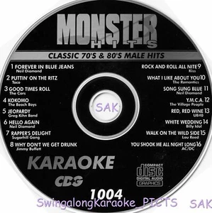 Karaoke CD+G MONSTER HITS Classic 70's & 80's Male Hits #1004 ,NEW  - Picture 1 of 1