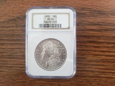 1880 Silver Morgan Dollar MS64 Cert. $1 Coin, Real NICE! - Image 1 of 4