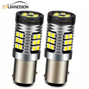 Ruiandsion 1157 LED Bulb Car Indicator Light BAY15D Brake Light 10-30V White 2x - Picture 1 of 8