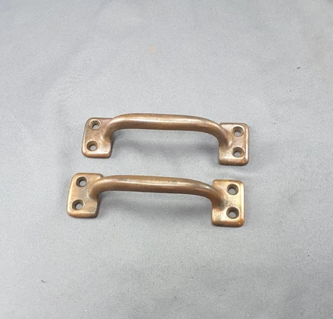 Pair solid Cast Metal Door drawer Pulls Cabinet Handles 4 Inch long Cover