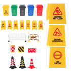  1 Set of Miniature Street Road Signs Traffic Signs Plaything Road Signs
