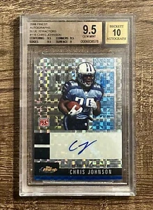 2008 Topps Finest Blue X-Fractor Auto /30 Chris Johnson Rc BGS 9,5 Gemma Nuovo di zecca - Foto 1 di 2