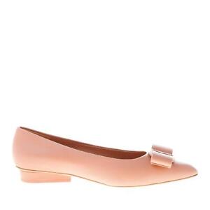 FERRAGAMO women shoes Viva ballet flat in soft new blush napa leather with bow