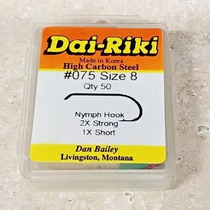 Dai-Riki Haken #075 Größe 8, 50 Haken Pack Fliegenbinden Angeln Scud Caddis Fly - Bild 1 von 2