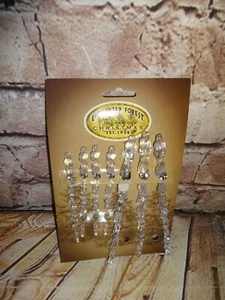 Ornamento Cristallo Acrilico Trasparente 7 Ct Foresta Incantata Natale 6"" & 4"" Lungo NUOVO - Foto 1 di 1