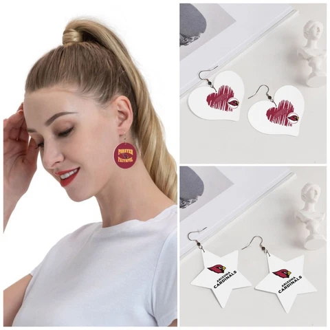 Forever Faithful Arizona Cardinals Women's Lightweight Leather Earrings PVC Cover