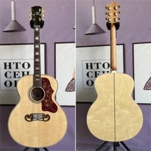 Natural Jumbo 43 Inch Acoustic Electric Guitar J-200 6 String Solid Spruce Top - Picture 1 of 8