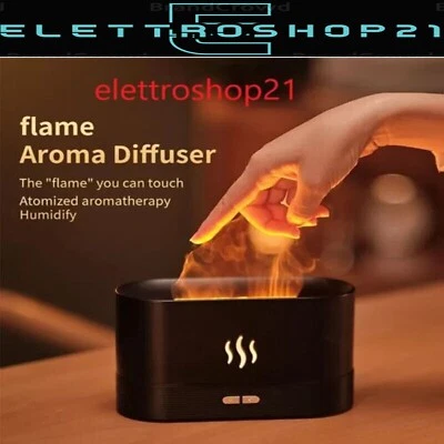 UMIDIFICATORE DIFFUSORE AROMA EFFETTO FIAMMA AROMATERAPIA OLI ESSENZIALI PROFUMO - Immagine 1 di 3