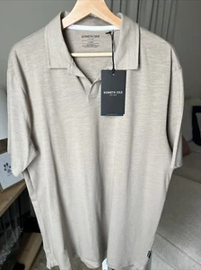 Polo Kenneth Cole para hombre tostado 100 % algodón talla L nuevo con etiquetas $59 - Imagen 1 de 8
