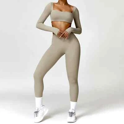 2PCS Yoga Suit Sports Set Women Quick-Drying Gym Set Women Tracksuit Running - Изображение 1 из 4