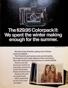 VINTAGE 1970s Print Ad ~ Polaroid Colorpack II ~ Color pictures in a minute - Picture 1 of 1