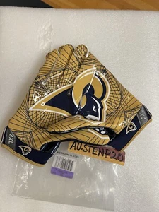 NEW MENS NIKE VAPOR JET 4 LA RAMS Wide Receiver Gloves AUTHENTIC ON FIELD sz 3XL - Picture 1 of 3