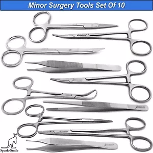 Minor Surgery Kit Veterinary Suture Needle Holder Forceps Scissors Tweezers Set - Bild 1 von 20