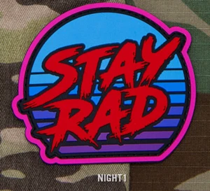 Mil-Spec Monkey Stay Rad Sunset PVC Patch - Night 1 - Hook Back - Picture 1 of 1
