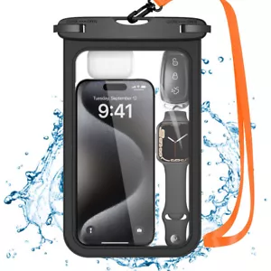 Large Waterproof Phone Pouch Dry Bag Case Cover for iPhone 16 15 14 Samsung S24+ - Picture 1 of 13