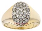 Moissanite Gemstone With 14k Gold Plated Silver Ring For Men's #834