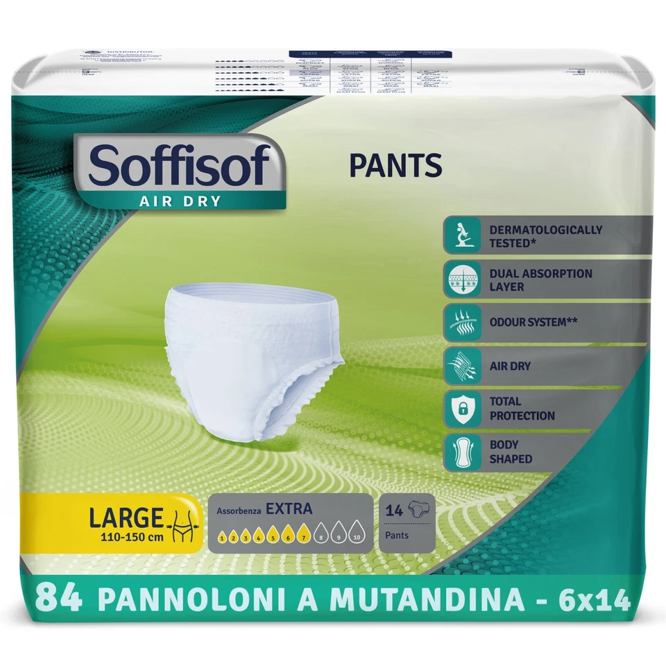 84x Soffisof Pants Extra Taglia L - Pannoloni per Anziani a Mutandina L - 6x14 - Immagine 1 di 4