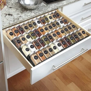 2Pcs Kitchen Drawer Insert Spice Organiser Rack 4 Tier TraysExpandable Storage - Picture 1 of 14