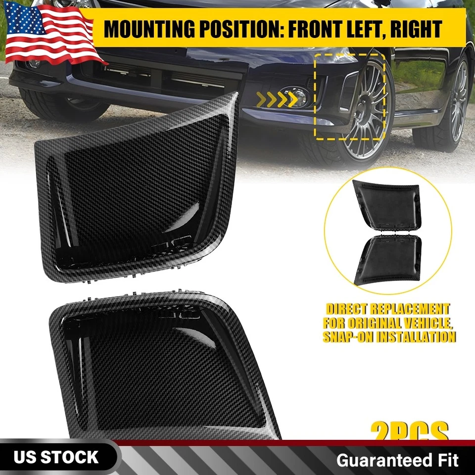 2PCS Carbon Fiber Style Front Bumper Side Air Vents For 2008-2014 Subaru WRX STi Foto 1 de 4