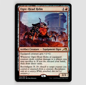 Ogre-Head Helm (Foil) - NEO #155 Rare - NM / Mint Kamigawa: Neon Dynasty Single - Picture 1 of 2