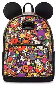 Loungefly Disney Parks Halloween Classic Characters Allover Print Mini Backpack - Picture 1 of 10