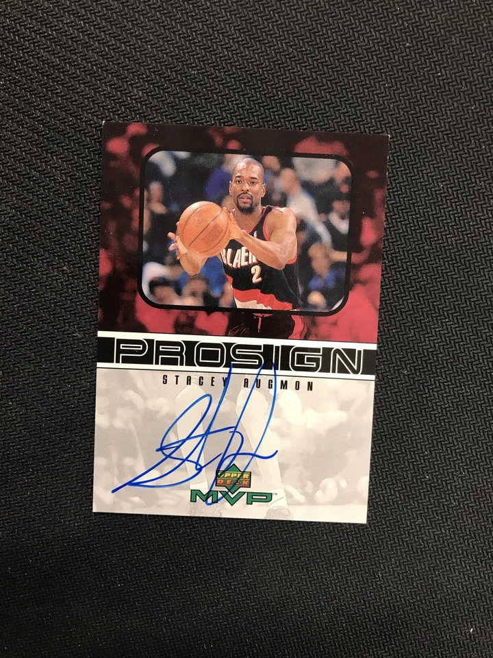 1999-00 Upper Deck MVP #SA Stacey Augmon 签名波特兰开拓者队 — 第 1/2 张图片