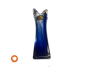 1970er Schwere Lux Glass Austria Zipflvase Glasvase Vase 23cm 1,0Kg blau Glas - Picture 1 of 6